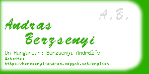 andras berzsenyi business card